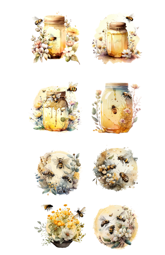 Vintage Bee Sticker Set for Journaling Bundle