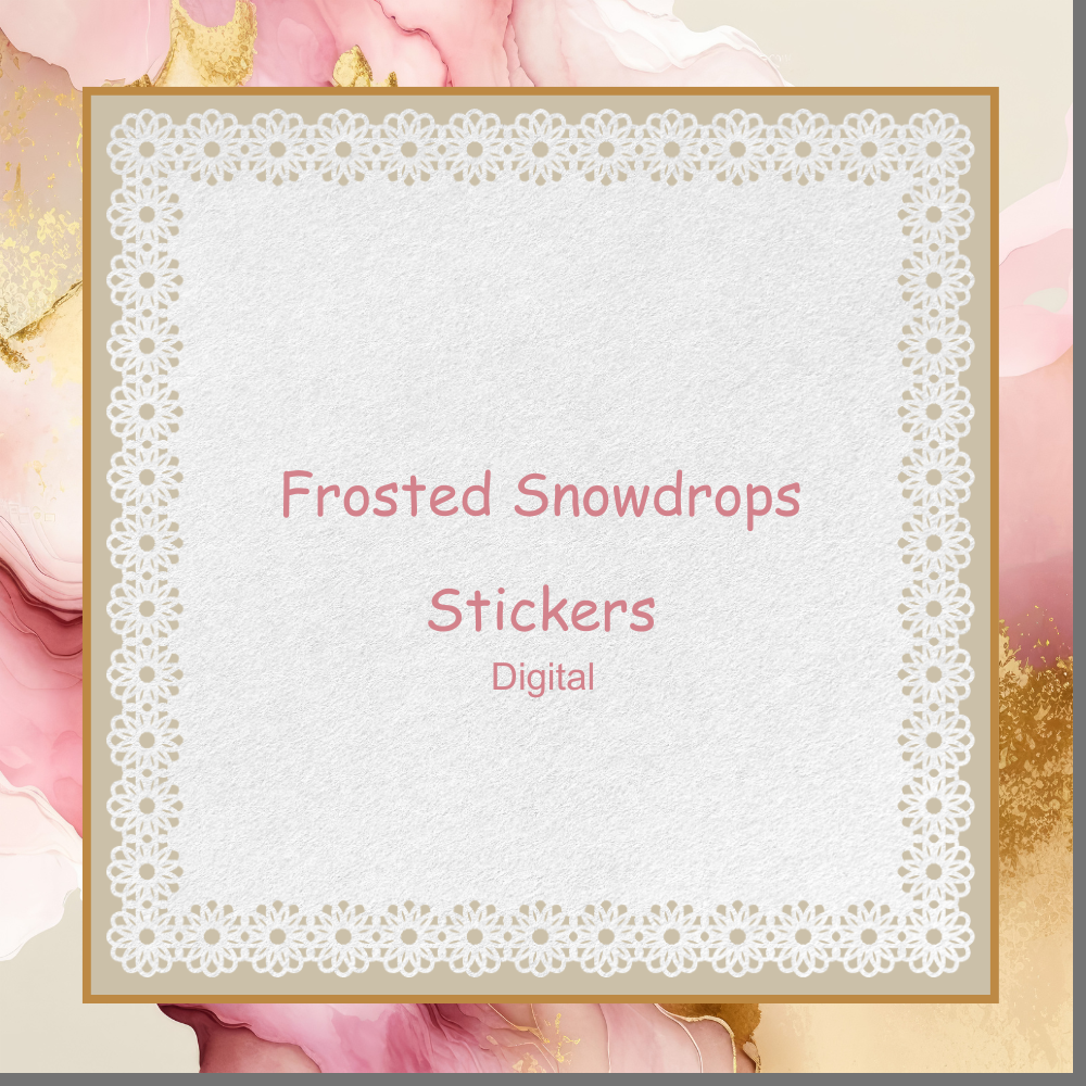 Frosted Snowdrops Digital Stickers