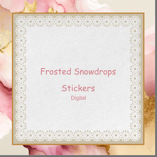 Frosted Snowdrops Digital Stickers