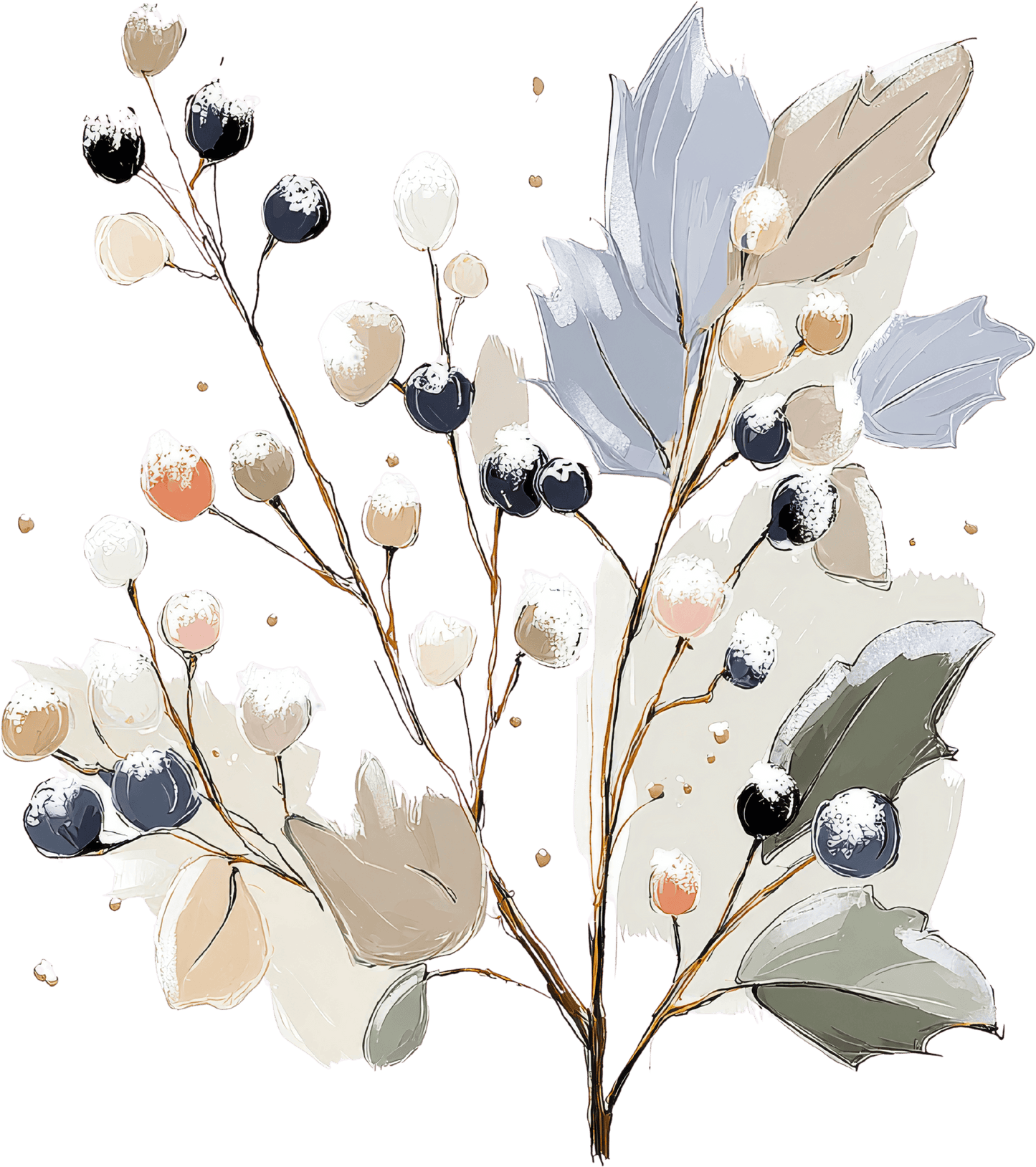 Frosted Snowdrops Digital Stickers