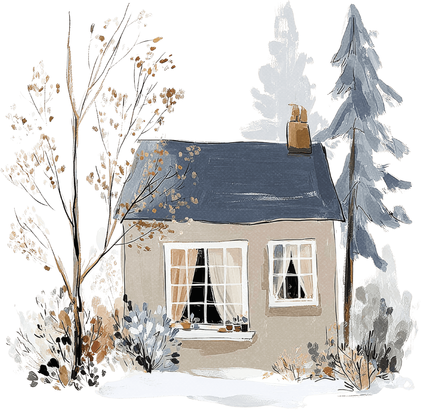 Frosted Snowdrops Digital Stickers