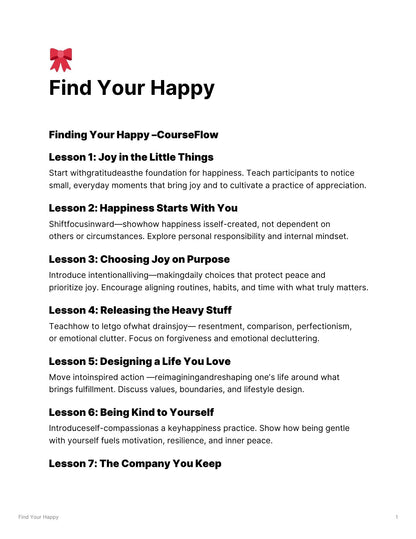 Course - Mindful Collective - "FIND YOUR HAPPY"