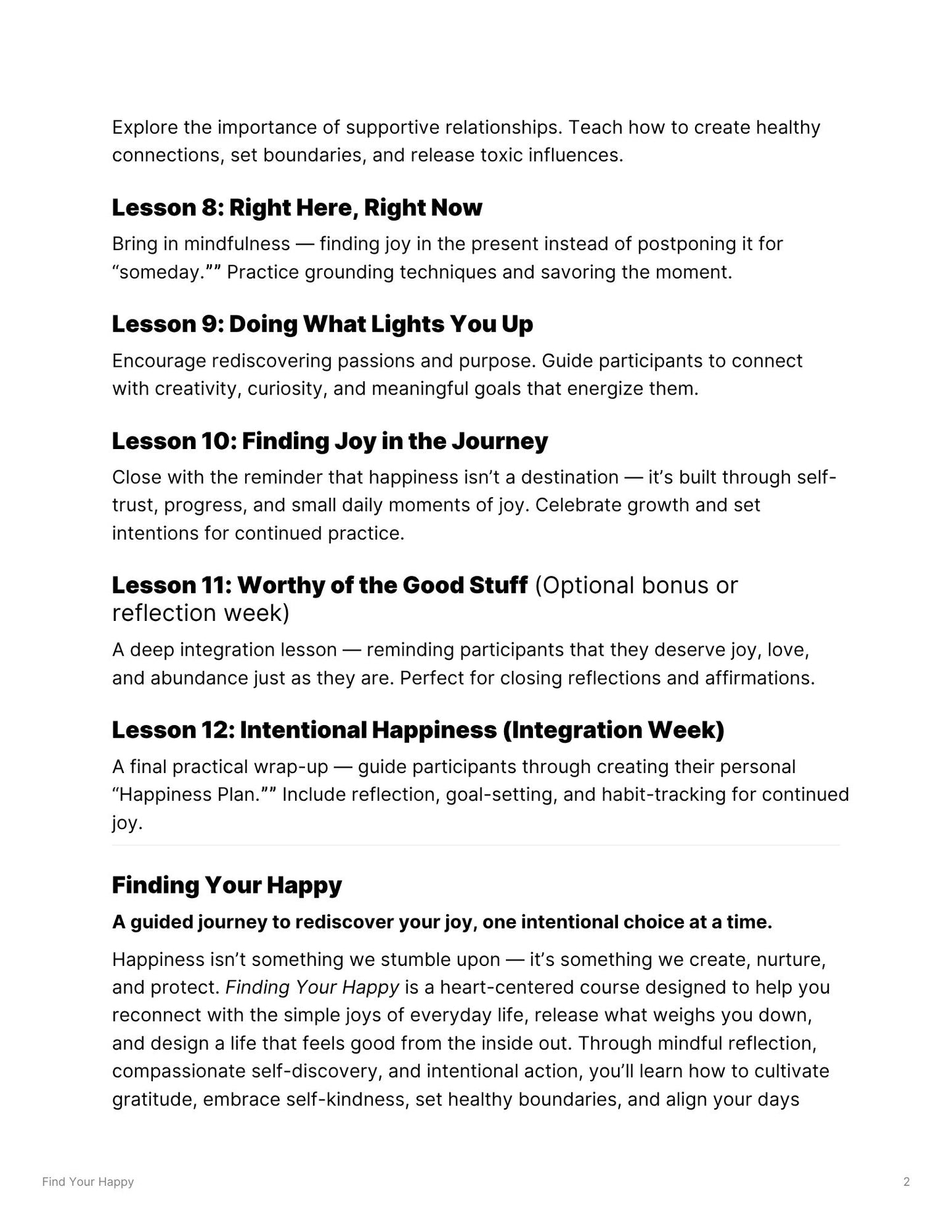 Course - Mindful Collective - "FIND YOUR HAPPY"