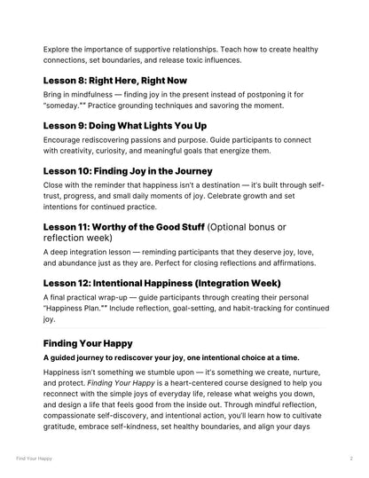 Course - Mindful Collective - "FIND YOUR HAPPY"