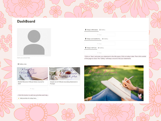 Mindful Moments: 5 Minute Notion Journal (Notion-based journal)